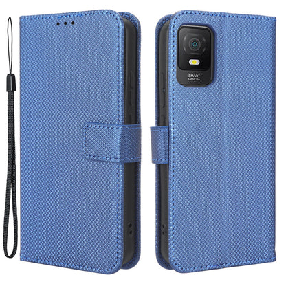 For TCL 403 Wallet Phone Stand Case Diamond Texture PU Leather Cell Phone Cover