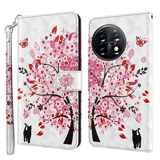 For OnePlus 11 5G PU Leather 3D Pattern Printing Phone Case Flip Wallet Stand Protective Cover