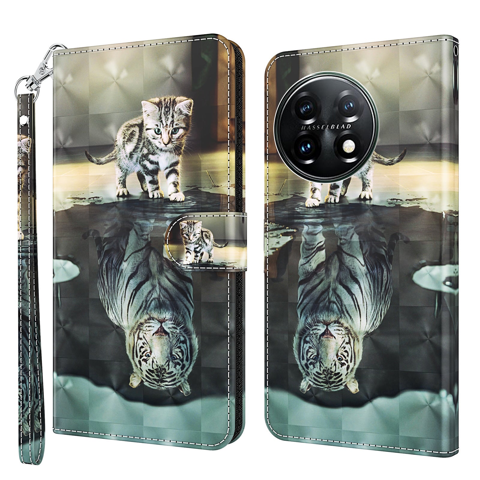 For OnePlus 11 5G PU Leather 3D Pattern Printing Phone Case Flip Wallet Stand Protective Cover