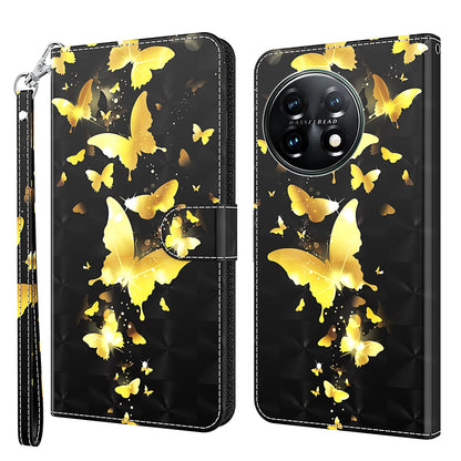 For OnePlus 11 5G PU Leather 3D Pattern Printing Phone Case Flip Wallet Stand Protective Cover