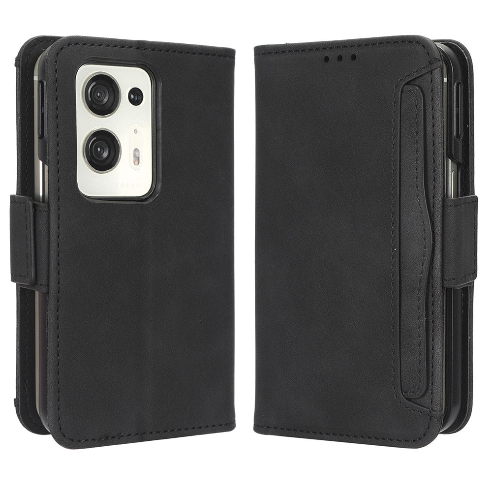 For Oppo Find N2 5G Multiple Card Slots Flip Stand Cover Shockproof PU Leather Wallet Phone Case