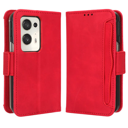 For Oppo Find N2 5G Multiple Card Slots Flip Stand Cover Shockproof PU Leather Wallet Phone Case