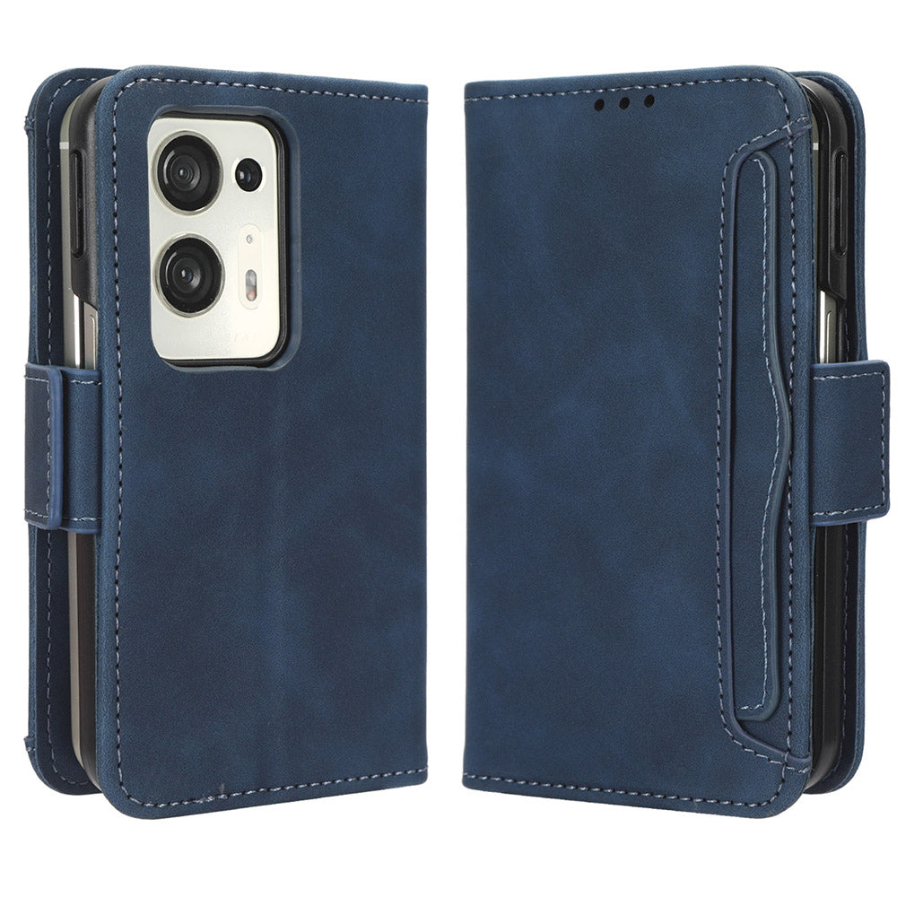 For Oppo Find N2 5G Multiple Card Slots Flip Stand Cover Shockproof PU Leather Wallet Phone Case