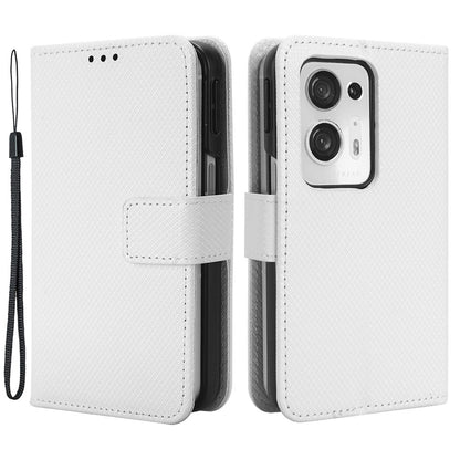 For Oppo Find N2 5G PU Leather Wallet Case Diamond Texture Flip Stand Shockproof Cover