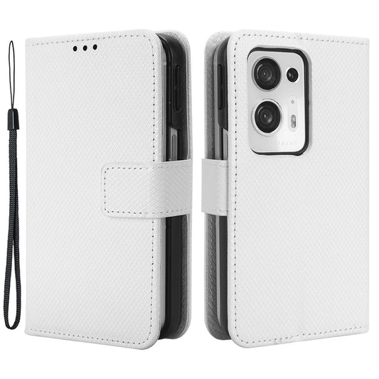 For Oppo Find N2 5G PU Leather Wallet Case Diamond Texture Flip Stand Shockproof Cover