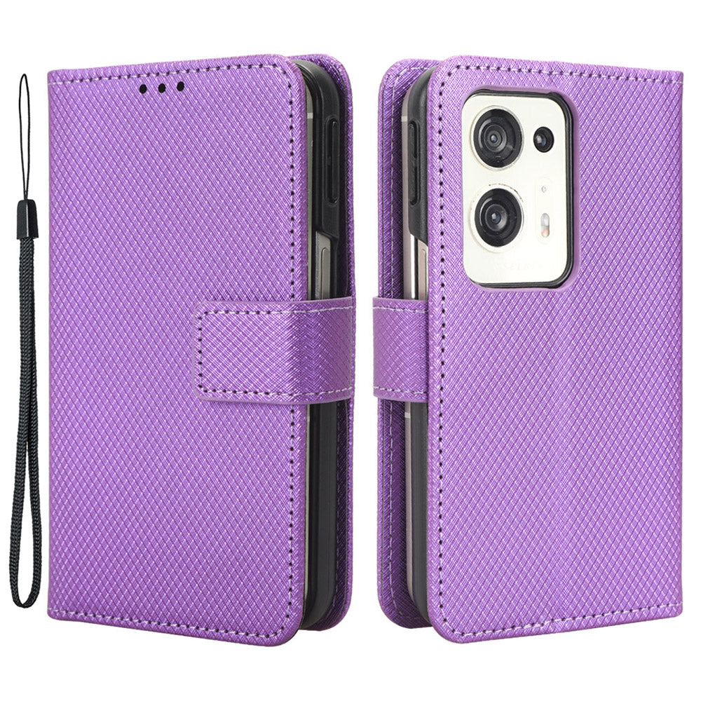 For Oppo Find N2 5G PU Leather Wallet Case Diamond Texture Flip Stand Shockproof Cover