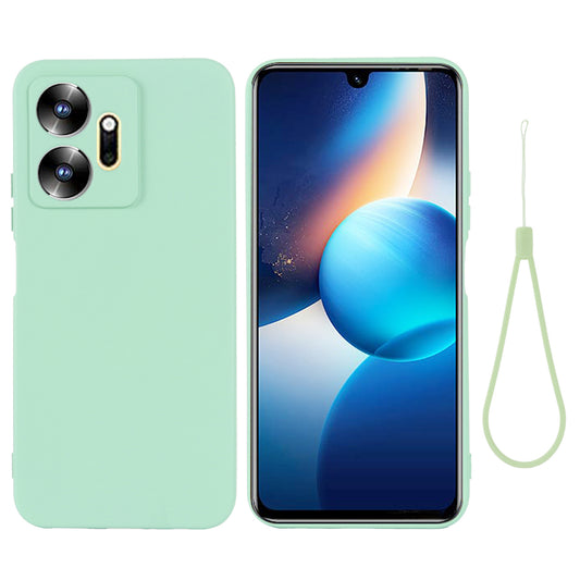 For Infinix Zero 20 4G Shockproof Liquid Silicone Phone Case Soft Lining Phone Cover with Strap