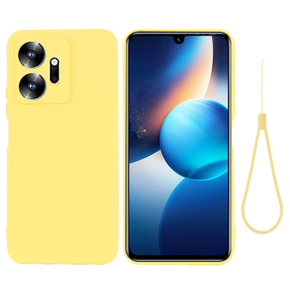 For Infinix Zero 20 4G Shockproof Liquid Silicone Phone Case Soft Lining Phone Cover with Strap
