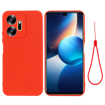 For Infinix Zero 20 4G Shockproof Liquid Silicone Phone Case Soft Lining Phone Cover with Strap