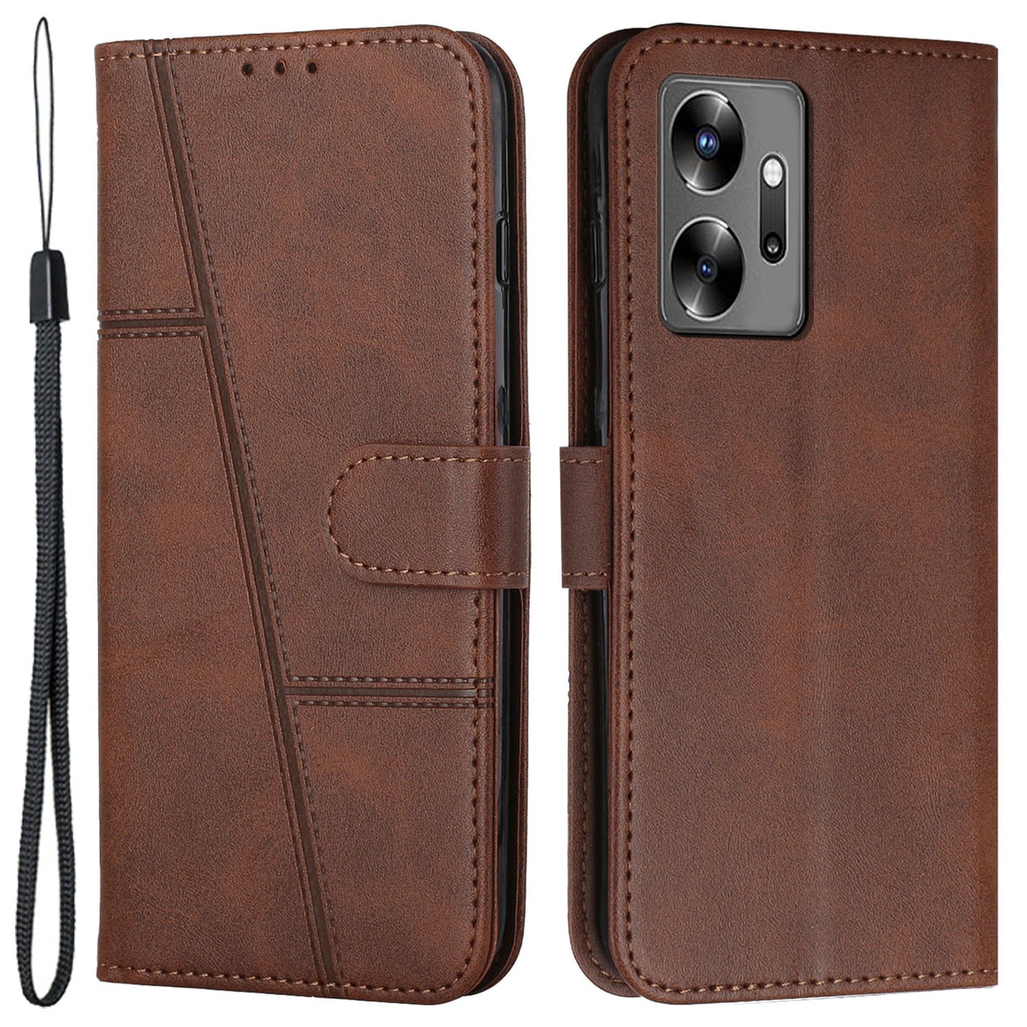 Phone Leather Case for Infinix Zero 20 4G , Full Protection Phone Cover with Wallet Stand