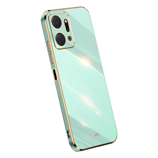 XINLI Phone TPU Case for Honor X7a 5G , Precise Cutout Lens Protection Electroplating Phone Cover