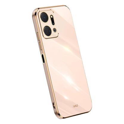 XINLI Phone TPU Case for Honor X7a 5G , Precise Cutout Lens Protection Electroplating Phone Cover