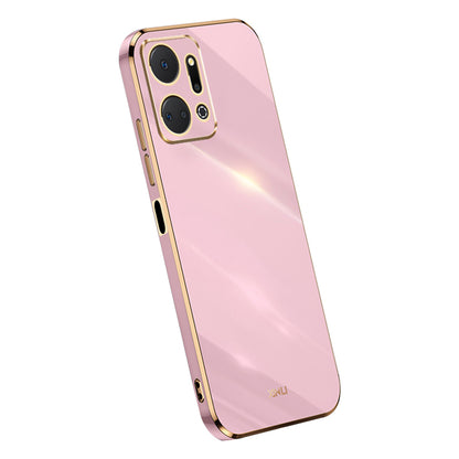 XINLI Phone TPU Case for Honor X7a 5G , Precise Cutout Lens Protection Electroplating Phone Cover
