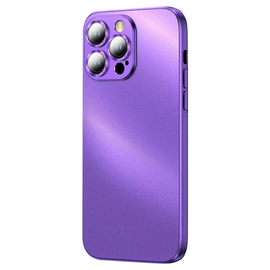 For iPhone 13 Pro 6.1 inch Electroplated TPU Phone Case Matte Finish Phone Protector with Built-in Lens Protector