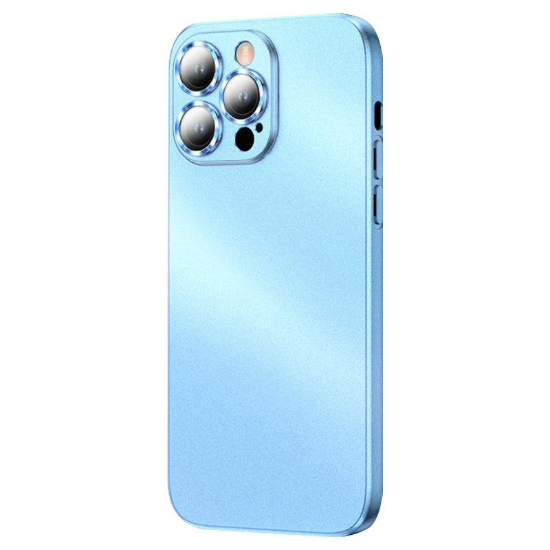 For iPhone 13 Pro 6.1 inch Electroplated TPU Phone Case Matte Finish Phone Protector with Built-in Lens Protector