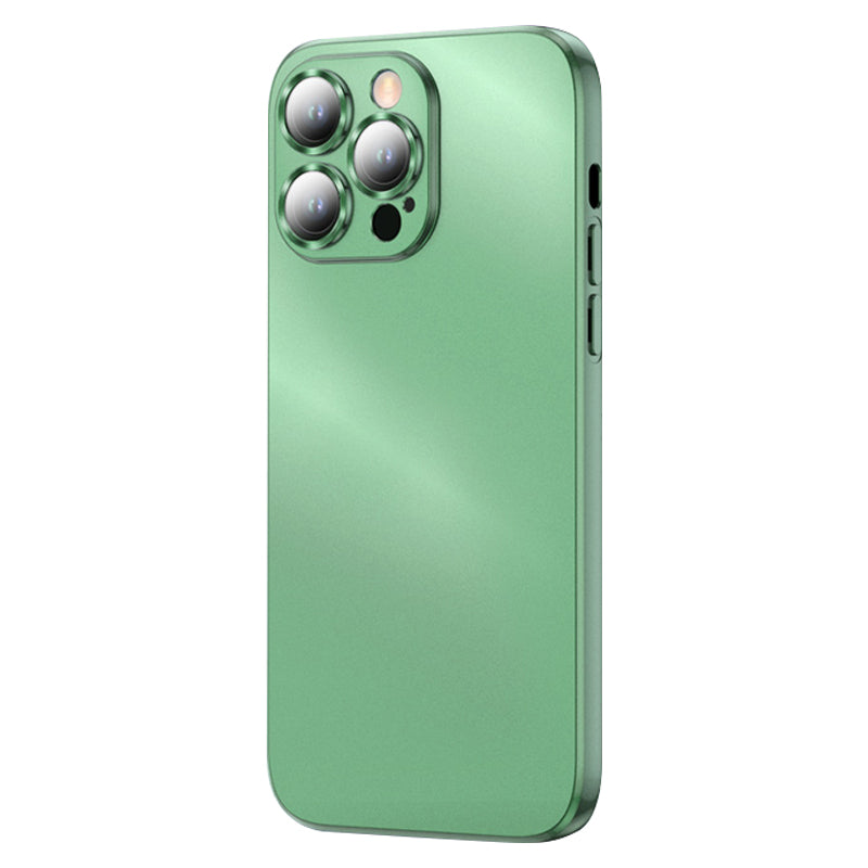 For iPhone 13 Pro 6.1 inch Electroplated TPU Phone Case Matte Finish Phone Protector with Built-in Lens Protector