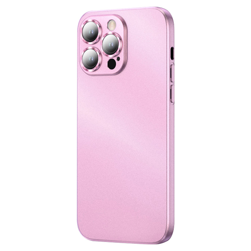 For iPhone 13 Pro 6.1 inch Electroplated TPU Phone Case Matte Finish Phone Protector with Built-in Lens Protector