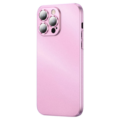 For iPhone 13 Pro 6.1 inch Electroplated TPU Phone Case Matte Finish Phone Protector with Built-in Lens Protector
