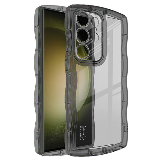 IMAK UX-8 Series TPU Phone Case for Samsung Galaxy S23 Ultra Cover Wavy Shape Edge Anti-Drop Phone Shell