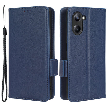 For Realme 10 Pro 5G PU Leather Wallet Phone Case Stand Litchi Texture Shockproof Protective Cover