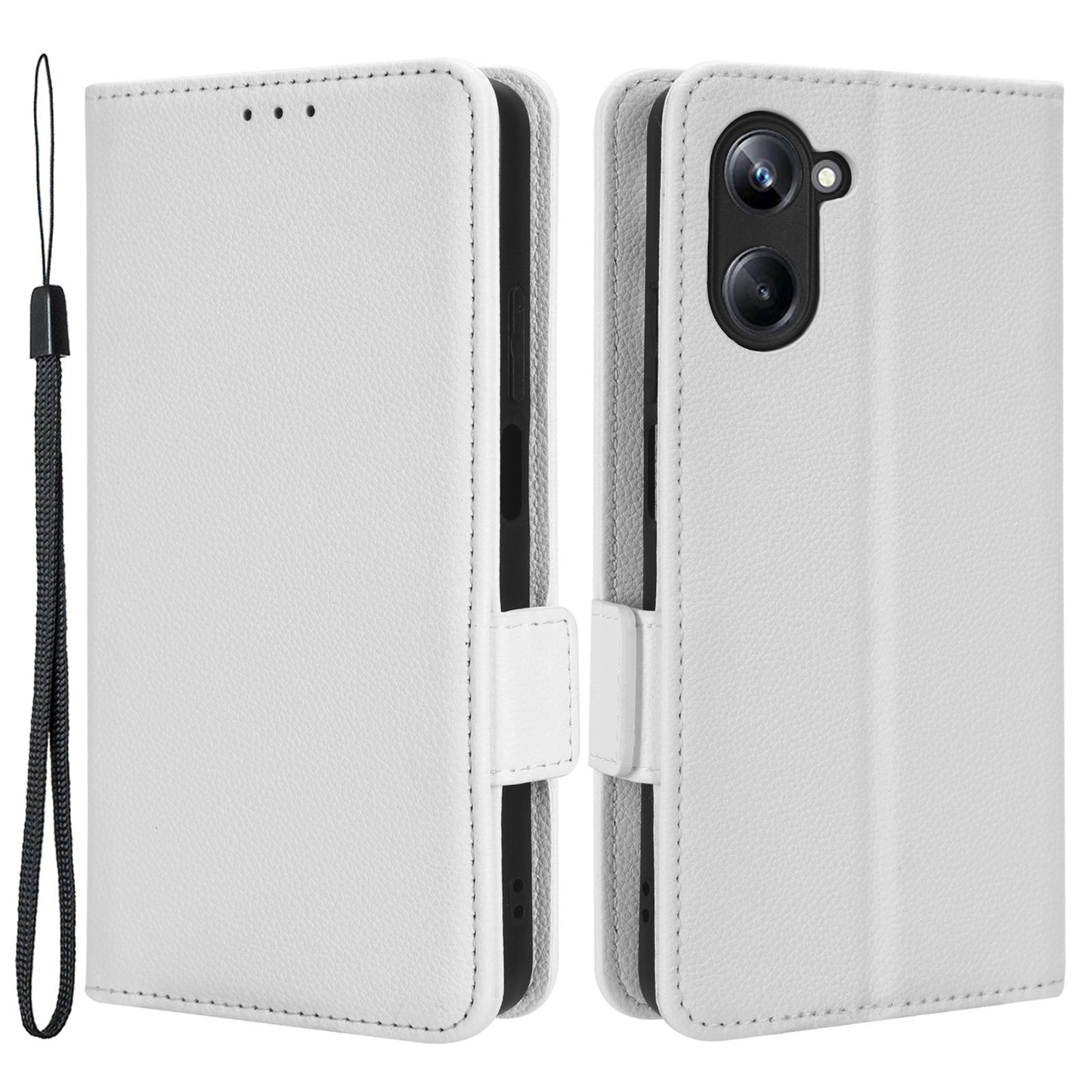 For Realme 10 Pro 5G PU Leather Wallet Phone Case Stand Litchi Texture Shockproof Protective Cover