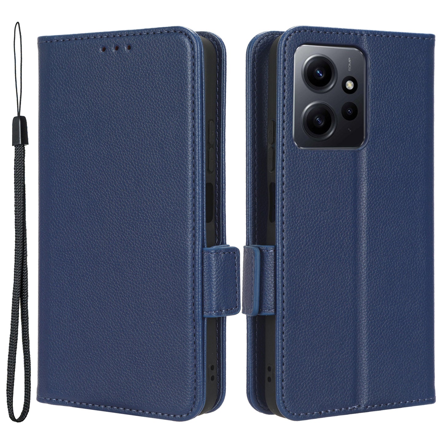 For Xiaomi Redmi Note 12 4G PU Leather Protective Cover Litchi Texture Flip Book Stand Wallet Phone Case