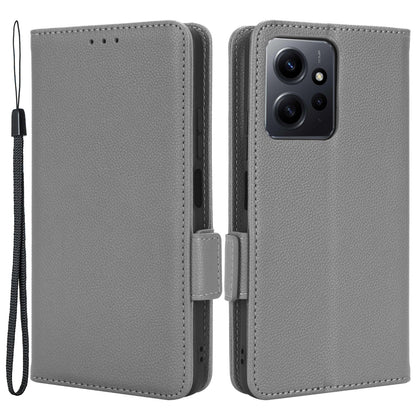 For Xiaomi Redmi Note 12 4G PU Leather Protective Cover Litchi Texture Flip Book Stand Wallet Phone Case