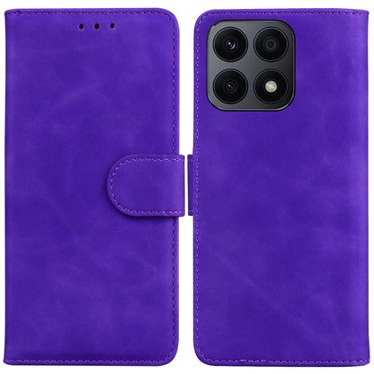 For Honor X8a 4G Wallet Phone Case Solid Color PU Leather Smartphone Cover with Stand