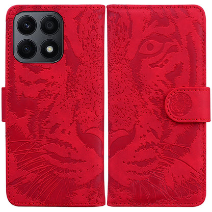 For Honor X8a 4G Wallet Case Tiger Imprinted PU Leather Flip Folio Phone Cover with Stand