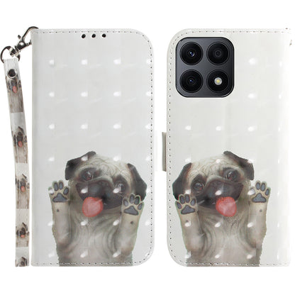 For Honor X8a 4G Phone PU Leather Case, Pattern Printing Wallet Stand Cover with Strap