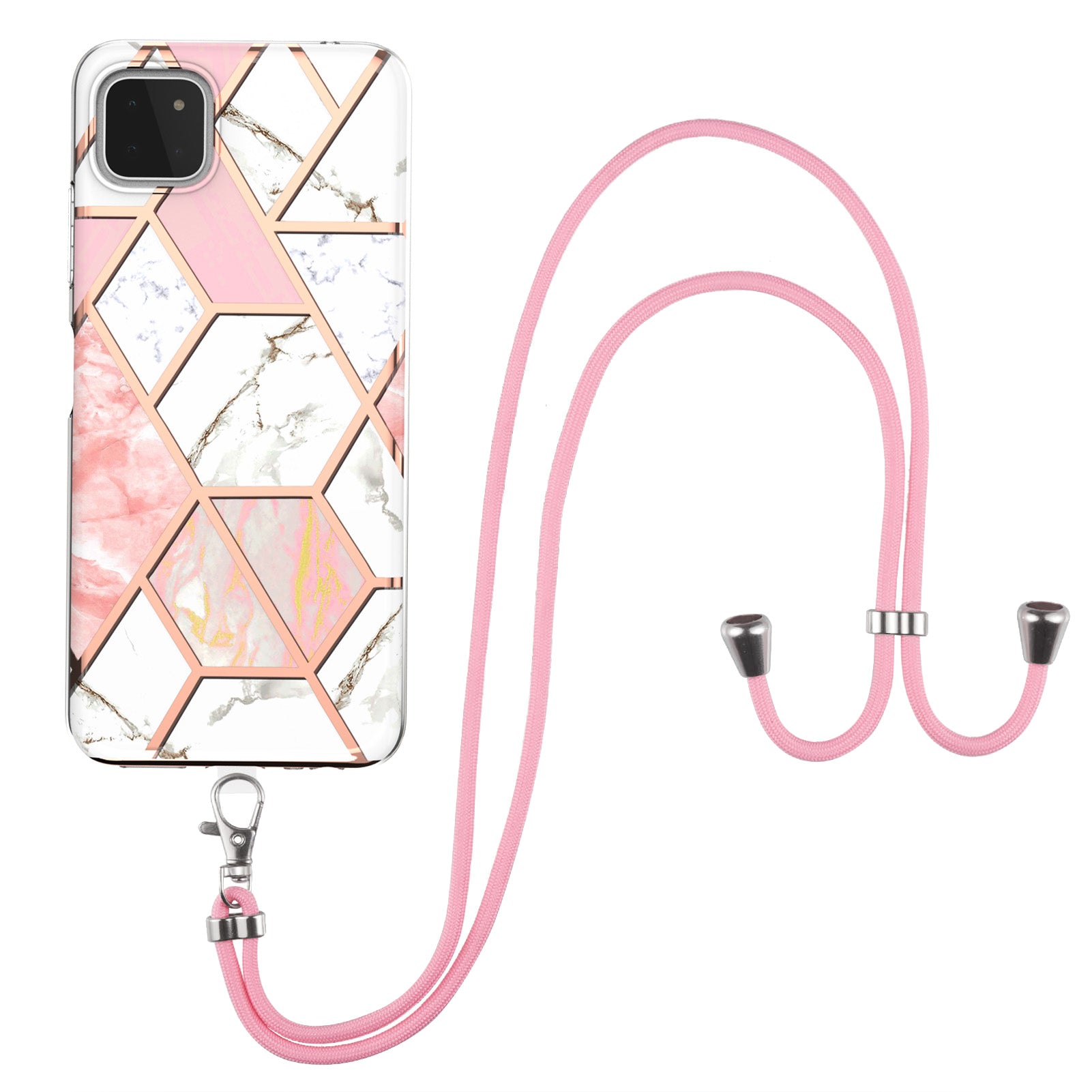 YB IMD Series-5 Phone Cover for Samsung Galaxy A22 5G (EU Version) , Marble Pattern IML IMD Electroplating TPU Phone Case