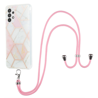 YB IMD Series-5 Phone Case for Samsung Galaxy A23 4G / 5G (Global Version) IML IMD Electroplating TPU Phone Shell with Lanyard