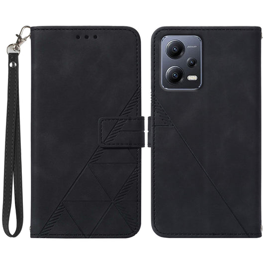 YB Imprinting Series-1 For Xiaomi Redmi Note 12 5G (China) / (Global) / Poco X5 5G Imprinted Leather Wallet Case Stand with Strap