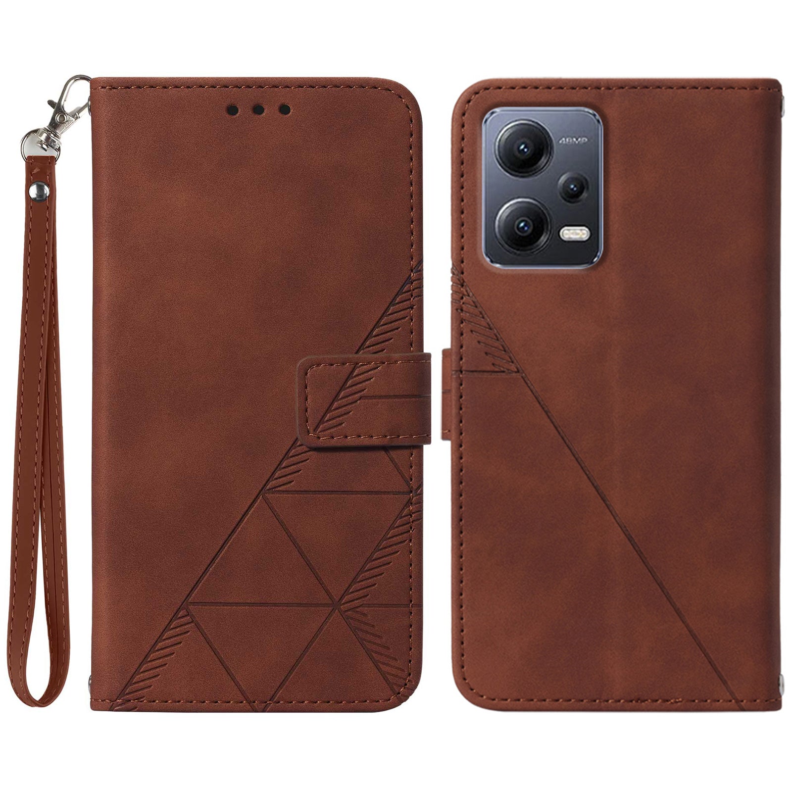 YB Imprinting Series-1 For Xiaomi Redmi Note 12 5G (China) / (Global) / Poco X5 5G Imprinted Leather Wallet Case Stand with Strap