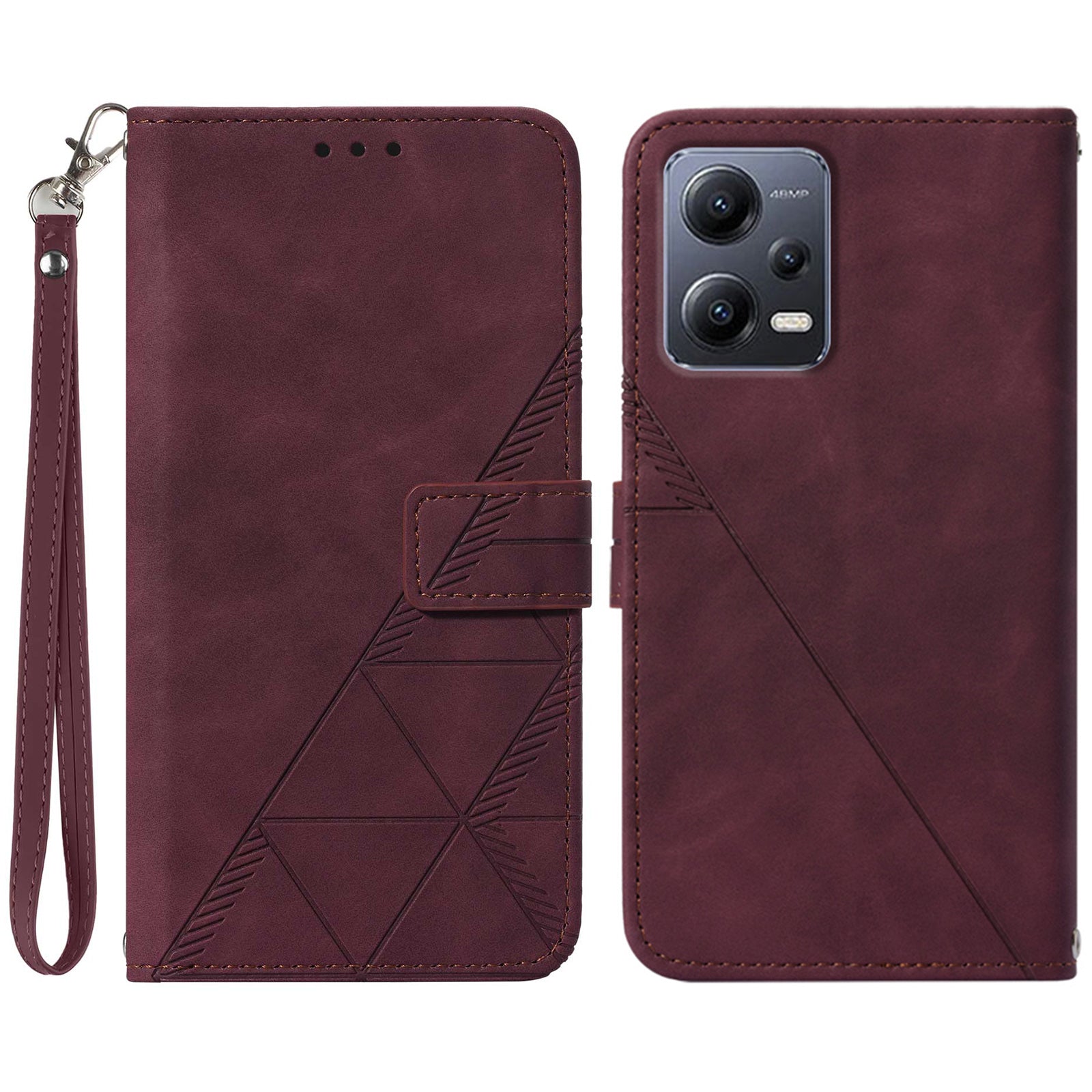 YB Imprinting Series-1 For Xiaomi Redmi Note 12 5G (China) / (Global) / Poco X5 5G Imprinted Leather Wallet Case Stand with Strap