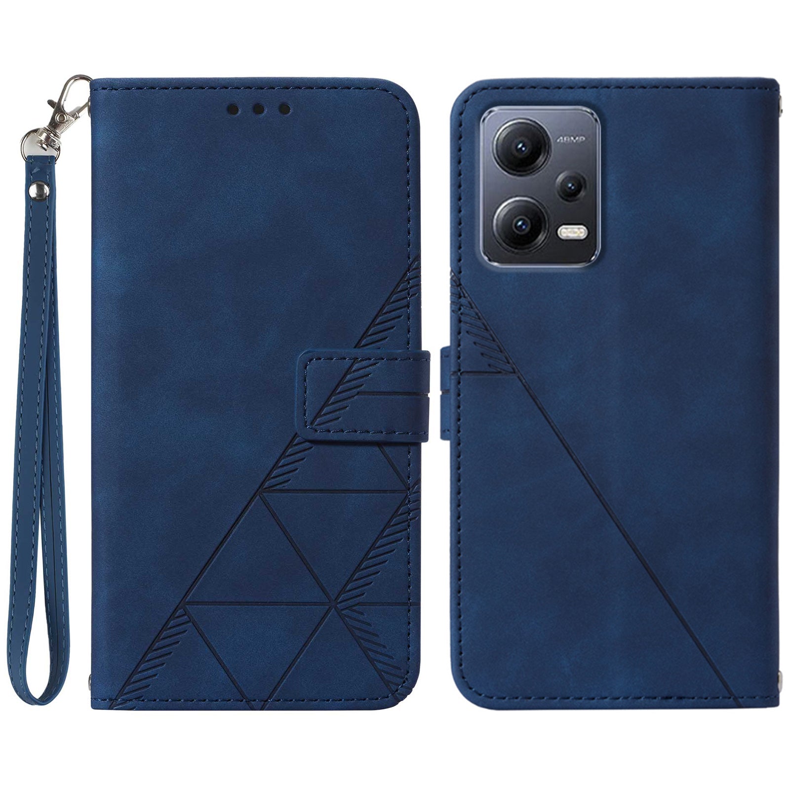 YB Imprinting Series-1 For Xiaomi Redmi Note 12 5G (China) / (Global) / Poco X5 5G Imprinted Leather Wallet Case Stand with Strap