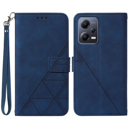 YB Imprinting Series-1 For Xiaomi Redmi Note 12 5G (China) / (Global) / Poco X5 5G Imprinted Leather Wallet Case Stand with Strap