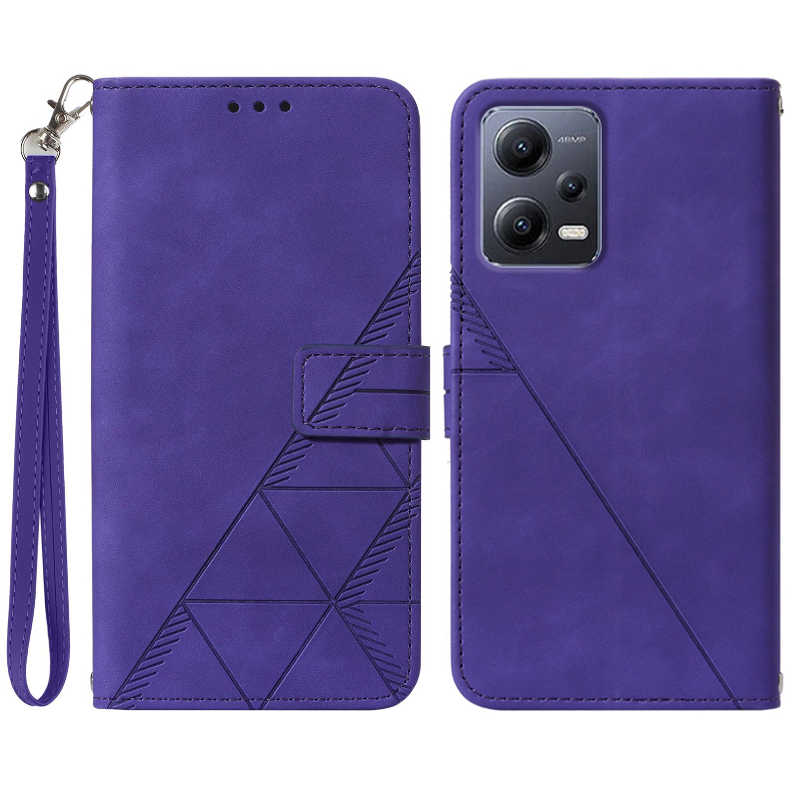 YB Imprinting Series-1 For Xiaomi Redmi Note 12 5G (China) / (Global) / Poco X5 5G Imprinted Leather Wallet Case Stand with Strap