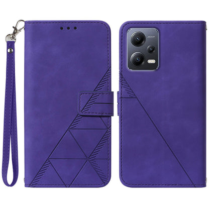 YB Imprinting Series-1 For Xiaomi Redmi Note 12 5G (China) / (Global) / Poco X5 5G Imprinted Leather Wallet Case Stand with Strap
