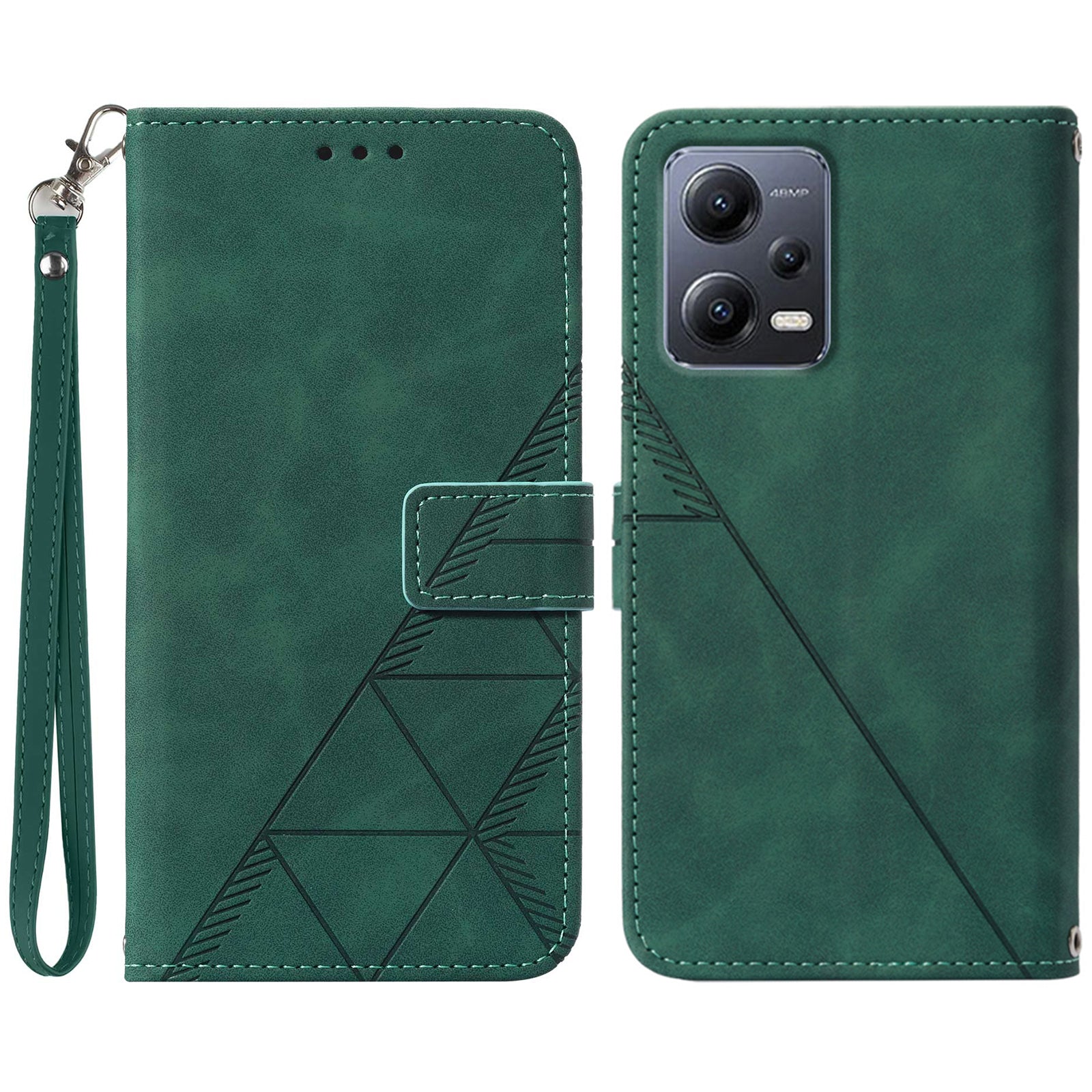 YB Imprinting Series-1 For Xiaomi Redmi Note 12 5G (China) / (Global) / Poco X5 5G Imprinted Leather Wallet Case Stand with Strap
