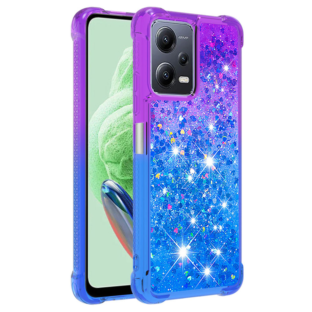 YB Quicksand Series-3 TPU Cover for Xiaomi Redmi Note 12 5G (China) / (Global) / Poco X5 5G Gradient Quicksand Liquid Phone Case