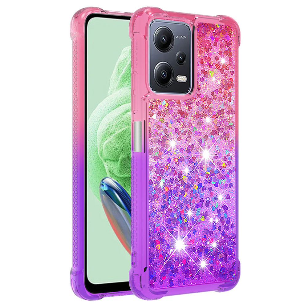 YB Quicksand Series-3 TPU Cover for Xiaomi Redmi Note 12 5G (China) / (Global) / Poco X5 5G Gradient Quicksand Liquid Phone Case