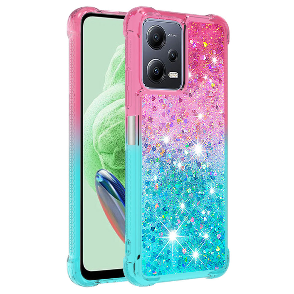 YB Quicksand Series-3 TPU Cover for Xiaomi Redmi Note 12 5G (China) / (Global) / Poco X5 5G Gradient Quicksand Liquid Phone Case