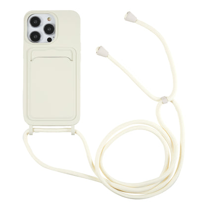 Protective Case for iPhone 13 Pro 6.1 inch Anti-Fall Liquid Silicone Phone Cover with Card Slot, Strap