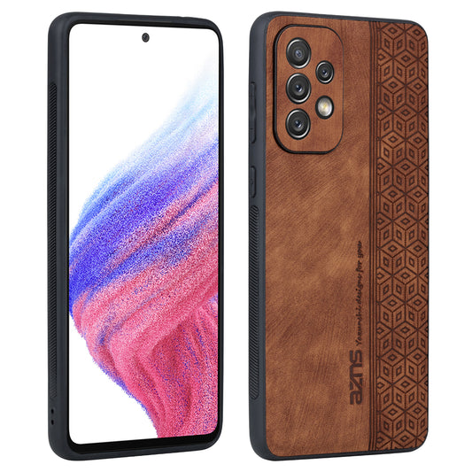 AZNS For Samsung Galaxy A52 4G / 5G / A52s 5G Phone Case Anti-scratch Imprinted Leather Coated TPU Back Cover
