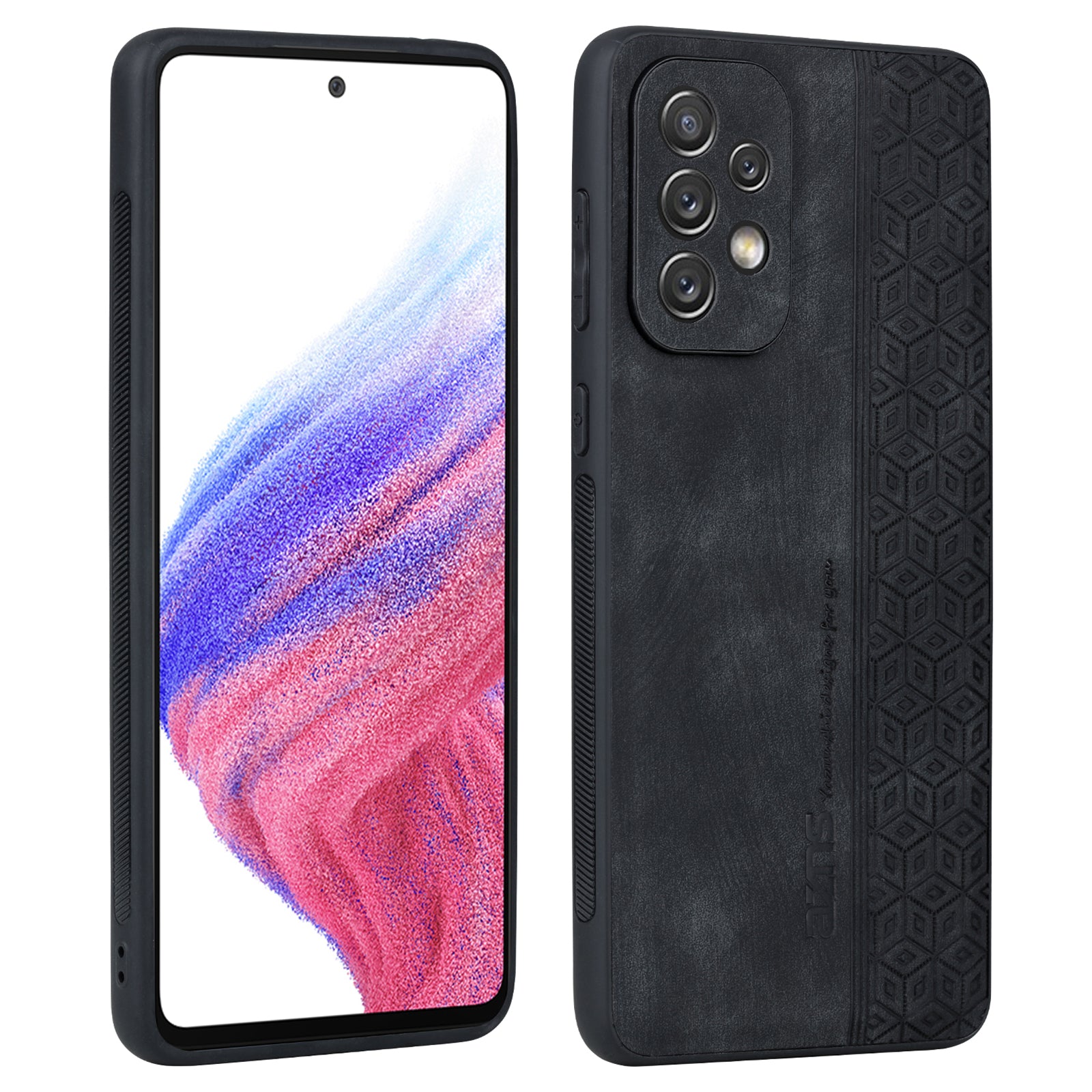 AZNS For Samsung Galaxy A52 4G / 5G / A52s 5G Phone Case Anti-scratch Imprinted Leather Coated TPU Back Cover