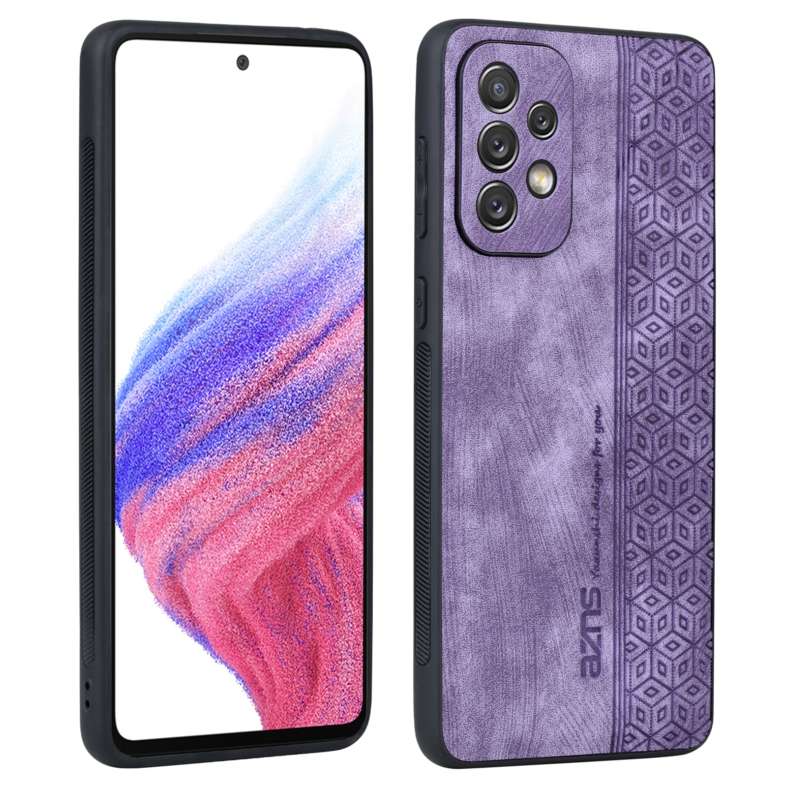 AZNS For Samsung Galaxy A52 4G / 5G / A52s 5G Phone Case Anti-scratch Imprinted Leather Coated TPU Back Cover