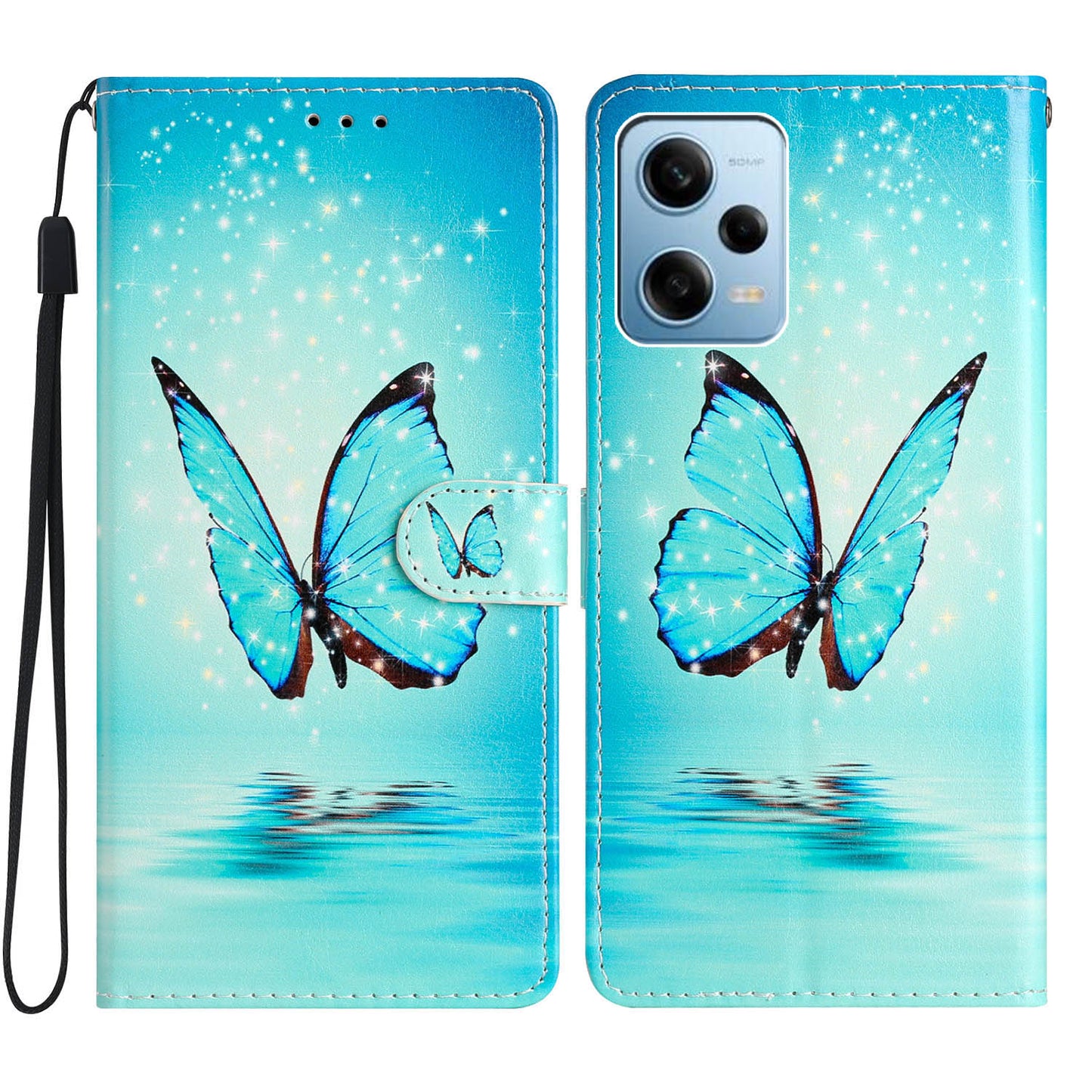 For Xiaomi Redmi Note 12 Pro 5G / Note 12 Pro Speed 5G / Poco X5 Pro 5G Pattern Printing Phone Leather Case Stand Phone Wallet Cover with Strap