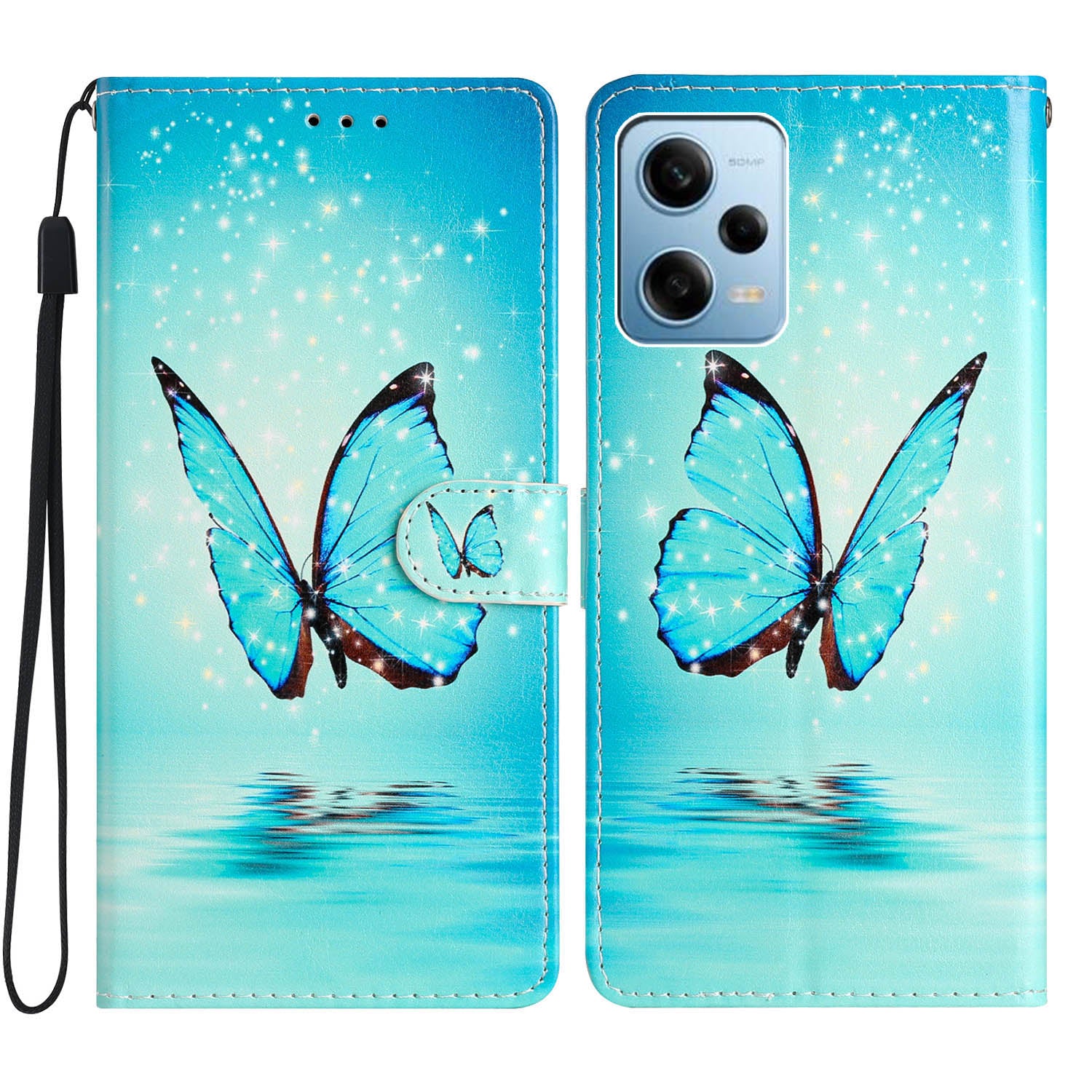 For Xiaomi Redmi Note 12 Pro 5G / Note 12 Pro Speed 5G / Poco X5 Pro 5G Pattern Printing Phone Leather Case Stand Phone Wallet Cover with Strap