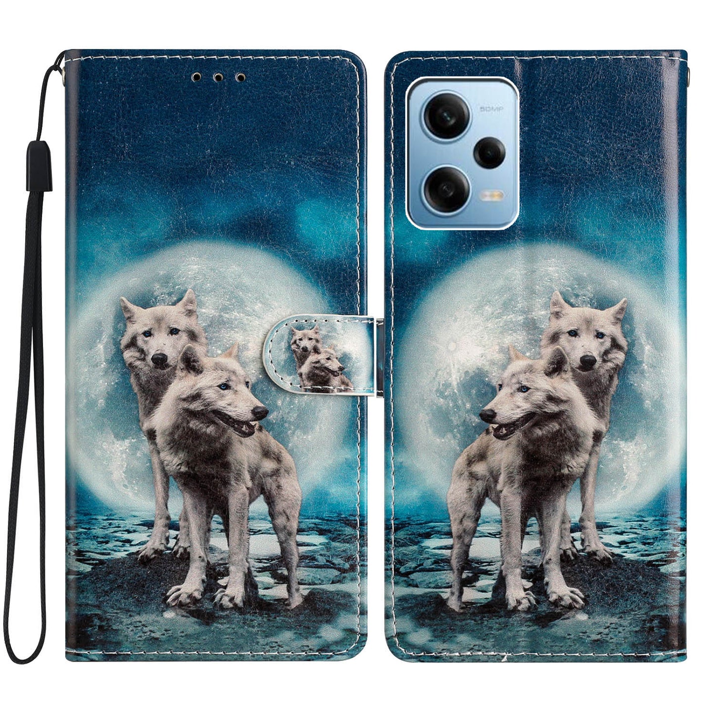 For Xiaomi Redmi Note 12 Pro 5G / Note 12 Pro Speed 5G / Poco X5 Pro 5G Pattern Printing Phone Leather Case Stand Phone Wallet Cover with Strap